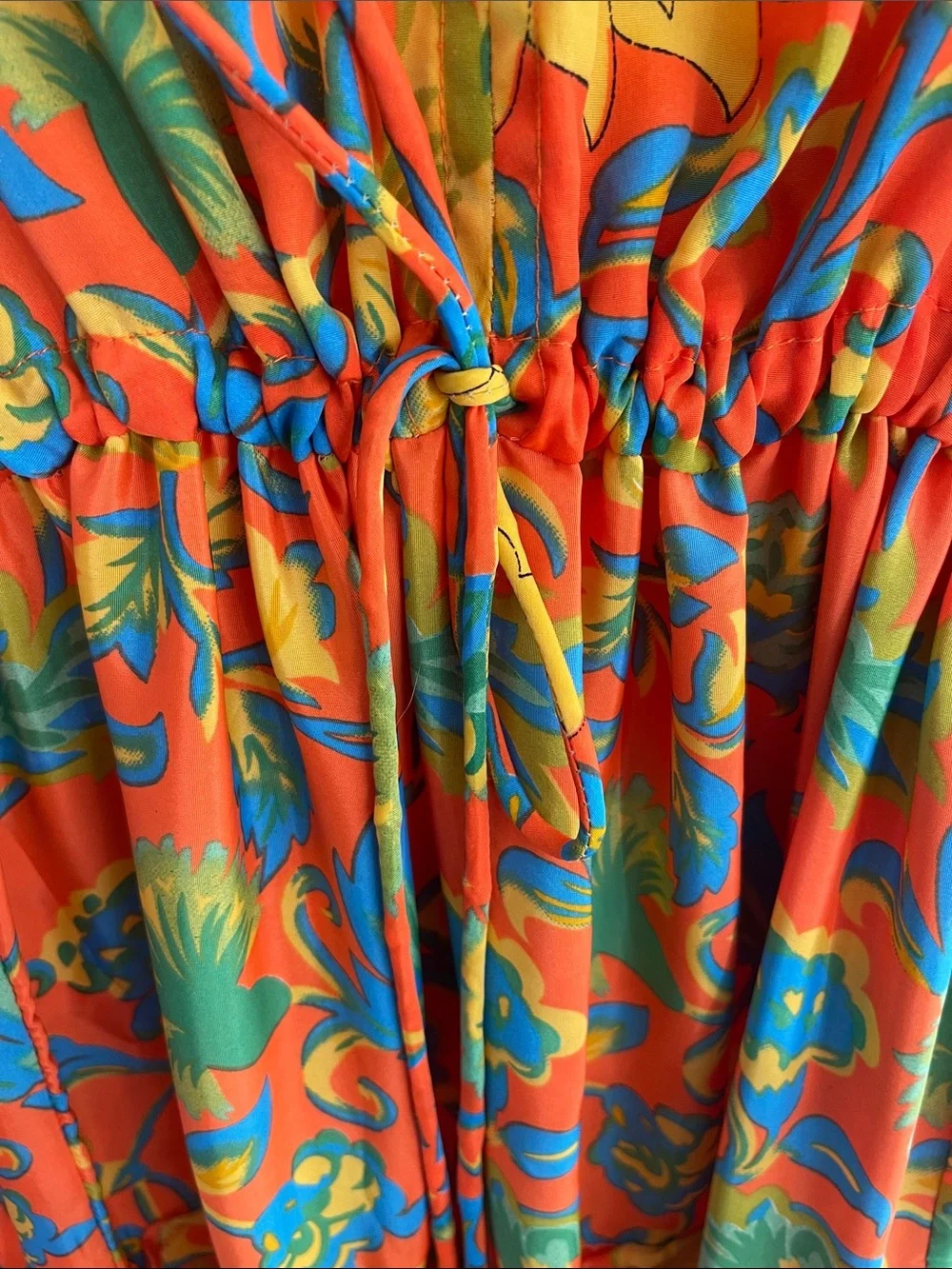 Me 2 Magic Anthropology Vibrant Orange Floral Tiered Maxi Dress - Size M